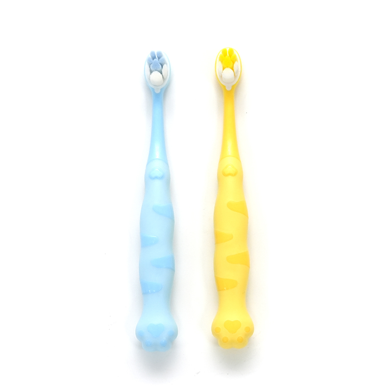 Brosse à dents en PP/TPE Style griffe de chat, poils Ultra-fins et souples en PBT, Mini brosse à dents de couleur élégante pour enfants, nettoyage en profondeur