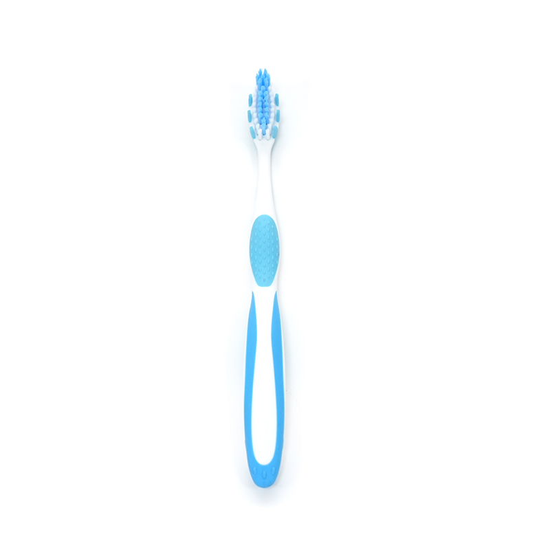 Brosse à dents Ultra-fine souple, poignée PP/TPE, poils de Massage en PBT + Silicone, 2 couleurs, nettoyage en profondeur pour adulte